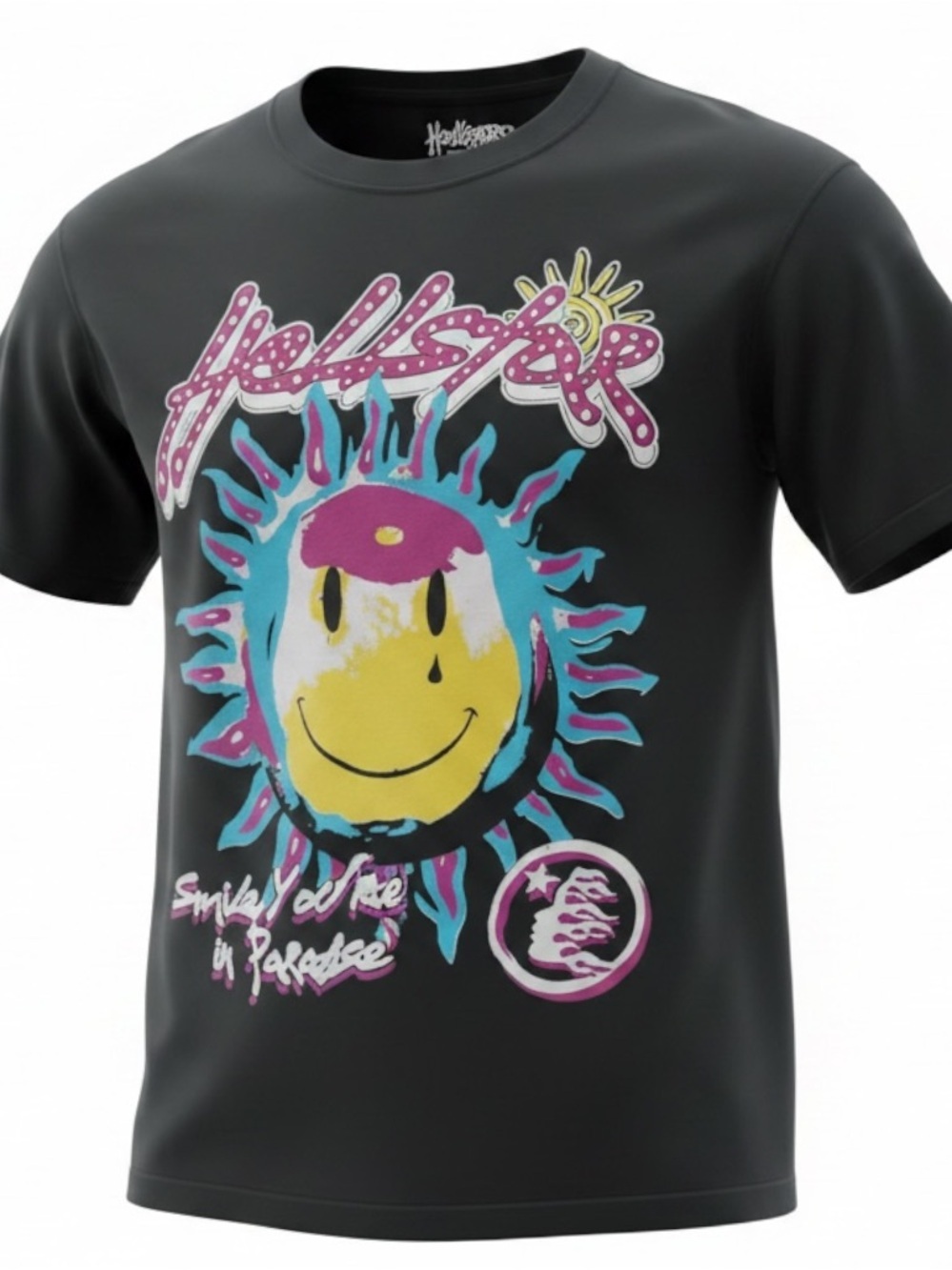 NWT Cap 10 2023 HELLSTAR Smiley Graphic Smile You’re in Paradise Black SZ M